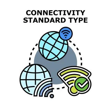Connectivity standard type concept for global network communication Stock Illustration