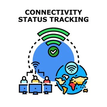 Connectivity status tracking global network status Stock Illustration