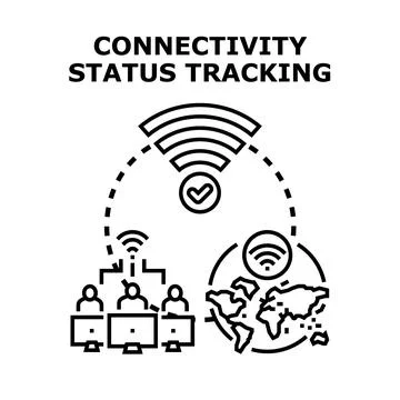 Connectivity status tracking global network status Stock Illustration