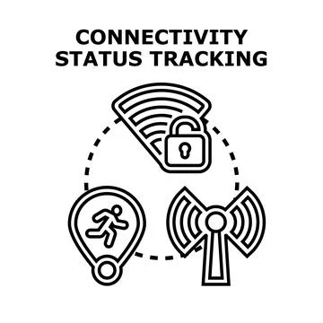 Connectivity status tracking for network security and data protection Stock Illustration