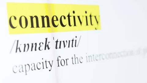 Connectivity Text Macro Shot Highlighted in Yellow Color On Computer Screen Stock Footage 123224227