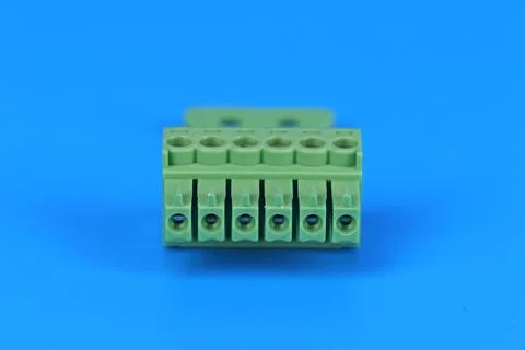 Connector for connecting copper electrical wires. Macro. Soft focus. Stock Photos