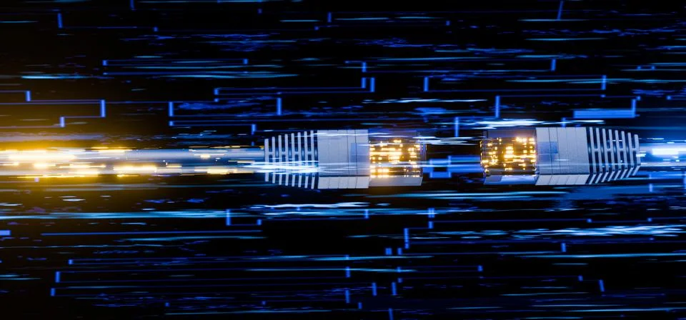 Connector for connecting to a local area network or the Internet. Home Internet Illustrazione stock