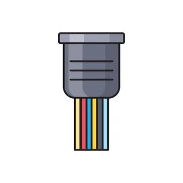 Connector flat color icon Stock Illustration