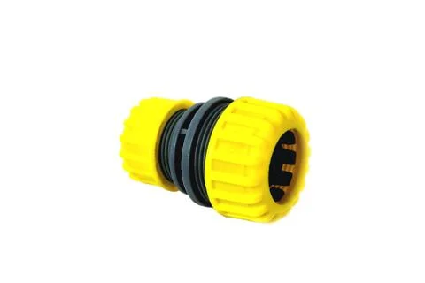 Connector for hoses of different diameters white background close-up Stock Photos
