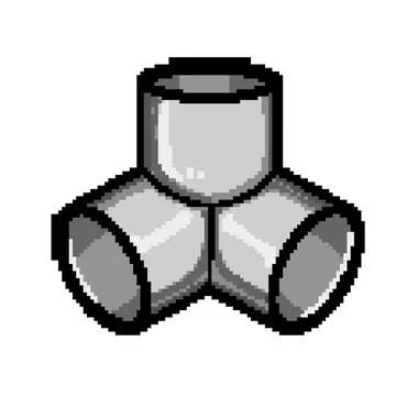 Connector pipe elbow pixel art vector illustration Stock Illustration