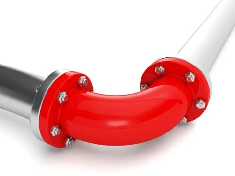 Connector tubes close-up on white background Stock Illustration