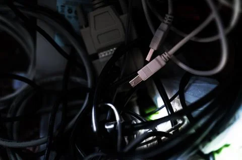 Connector usb in low light . Foto stock