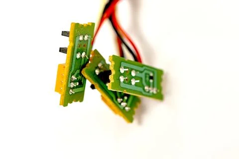 Connectors of computer or of other electronic devices close up Stock Photos