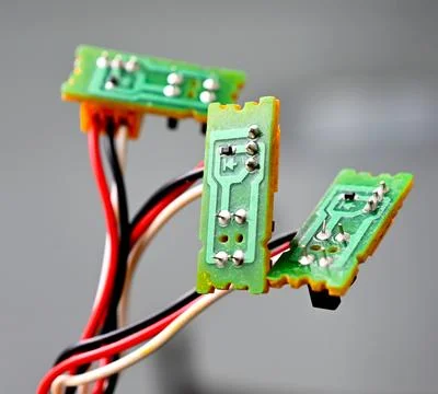 Connectors of computer or of other electronic devices close up Stock Photos