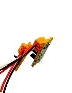 Connectors of computer or of other electronic devices close up Stock Photos