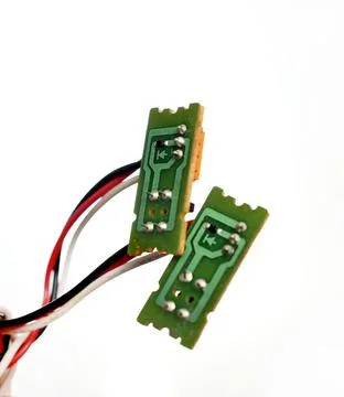 Connectors of computer or of other electronic devices close up Stock Photos