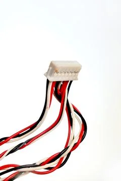 Connectors of computer or of other electronic devices close up Stock Photos