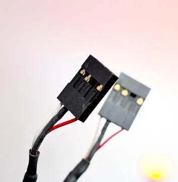 Connectors of computer or of other electronic devices close up Stock Photos