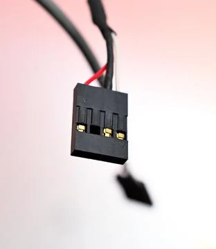 Connectors of computer or of other electronic devices close up Stock Photos