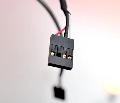 Connectors of computer or of other electronic devices close up Stock Photos