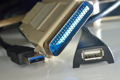 Connectors  for connecting peripherals Stock Photos
