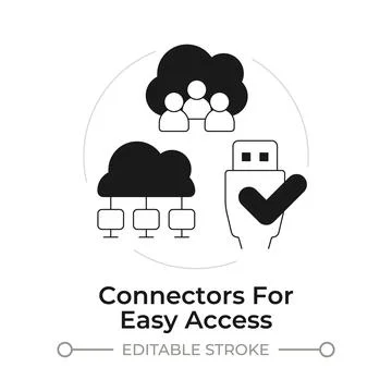 Connectors for easy access modern flat line concept icon Stock Illustration