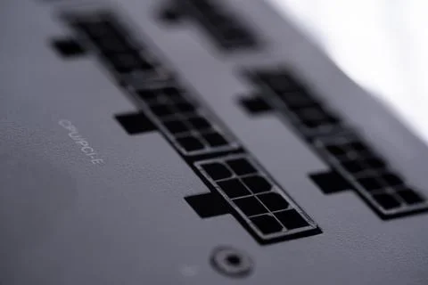 Connectors on the power supply from the computer Stock-Fotos