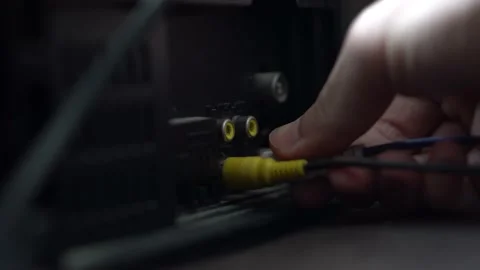 Connects a AV cable to the VCR Video stock 234407472