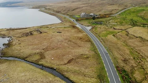 Connemara Car Fly Over Stock Footage 106871204