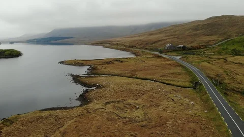 Connemara Road Fly Over Stock Footage 106870770