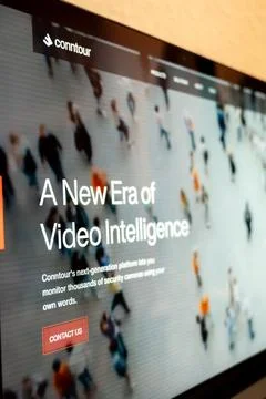Conntour website displaying video intelligence concept and people tracking Stock Photos