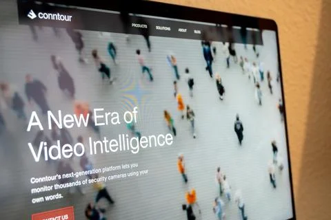 Conntour website displaying video intelligence and crowd monitoring Stock Photos