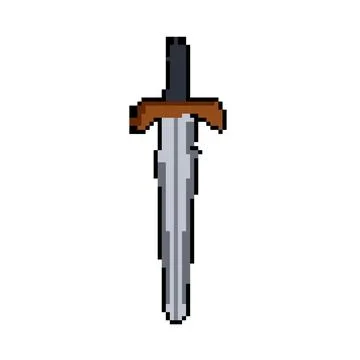Conquer viking sword pixel art vector illustration Stock Illustration