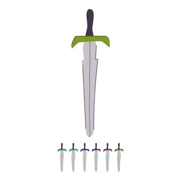 Conquer viking sword vector cartoon graphic Stock Illustration