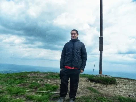 Conquering the Peak Stock Photos