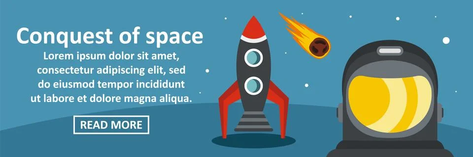 Conquest of space banner horizontal concept Stock Illustration