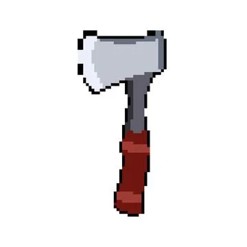 Conquest viking axe pixel art vector illustration Stock Illustration