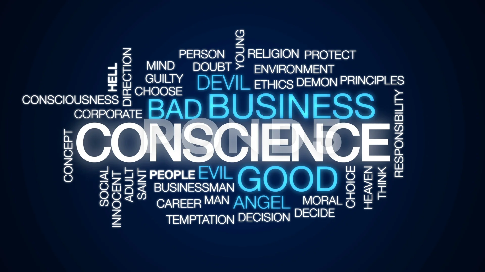Conscience design animated word cloud, t... | Stock Video | Pond5