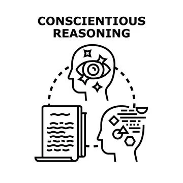 Conscientious reasoning process involving knowledge and insight Stockillustratie