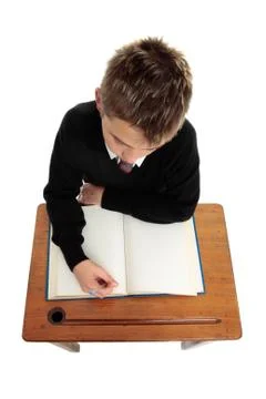 Conscientious school boy student Stock Photos
