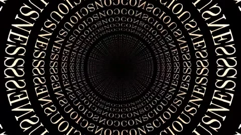 Consciousness Keyword Animation, 3D Background Loop. Meditation concept. Stock Footage 252080689