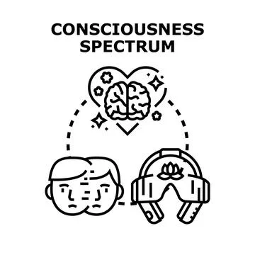 Consciousness spectrum exploring mind and spirit connection Stock Illustration
