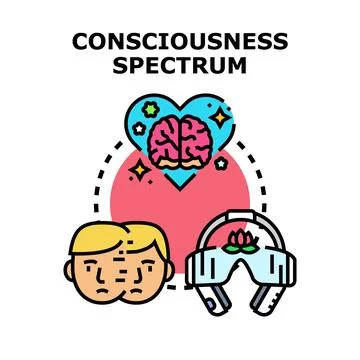 Consciousness spectrum exploring mind and spirit connection Stock Illustration