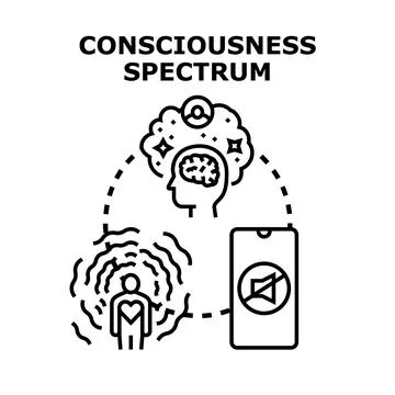 Consciousness spectrum understanding human mind and sensation Stock Illustration