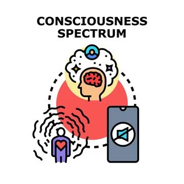 Consciousness spectrum understanding human mind and sensation Stock Illustration
