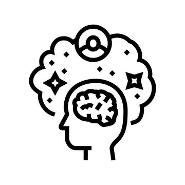 Consciousness unsolved mystery line icon vector illustration Stock Illustration