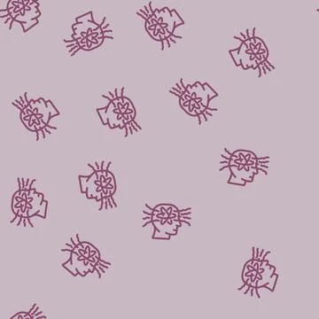Consciousness unsolved mystery line vector seamless pattern Stock Illustration