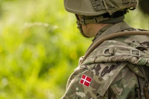 Conscripts from the Life Guards during military exercise at Danish Kulsbjerg Tra Stockfoto's