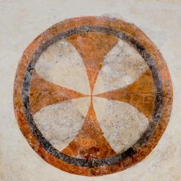 Consecration Cross enclosed within a circle Stock Photos