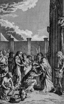 CONSECTION OF AARON, Old Testament, the Bible by Lemaistre de Sacy, Publisher Stock Illustration
