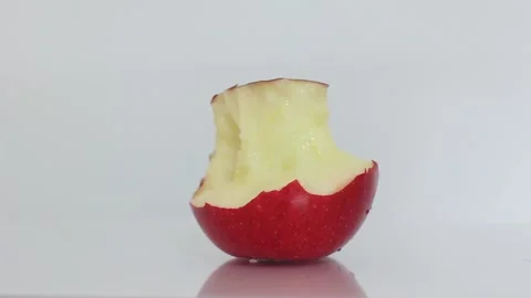 Consecutive bites of the red apple Stock Footage 233706057