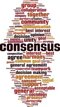 Consensus word cloud Stock Illustration