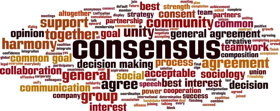 Consensus word cloud Stock Illustration