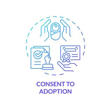 Consent to adoption blue gradient concept icon Illustrazione stock